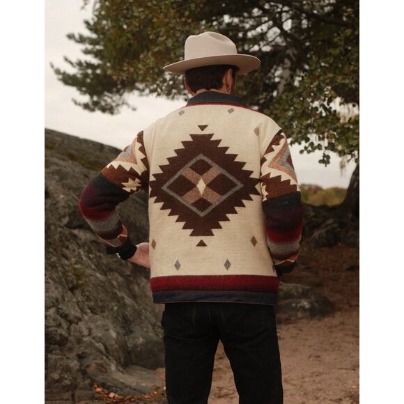 Remu Apparel Jacket Men Small Peguche Wool Aztec Geometric Warm Cozy Western - Picture 3 of 15